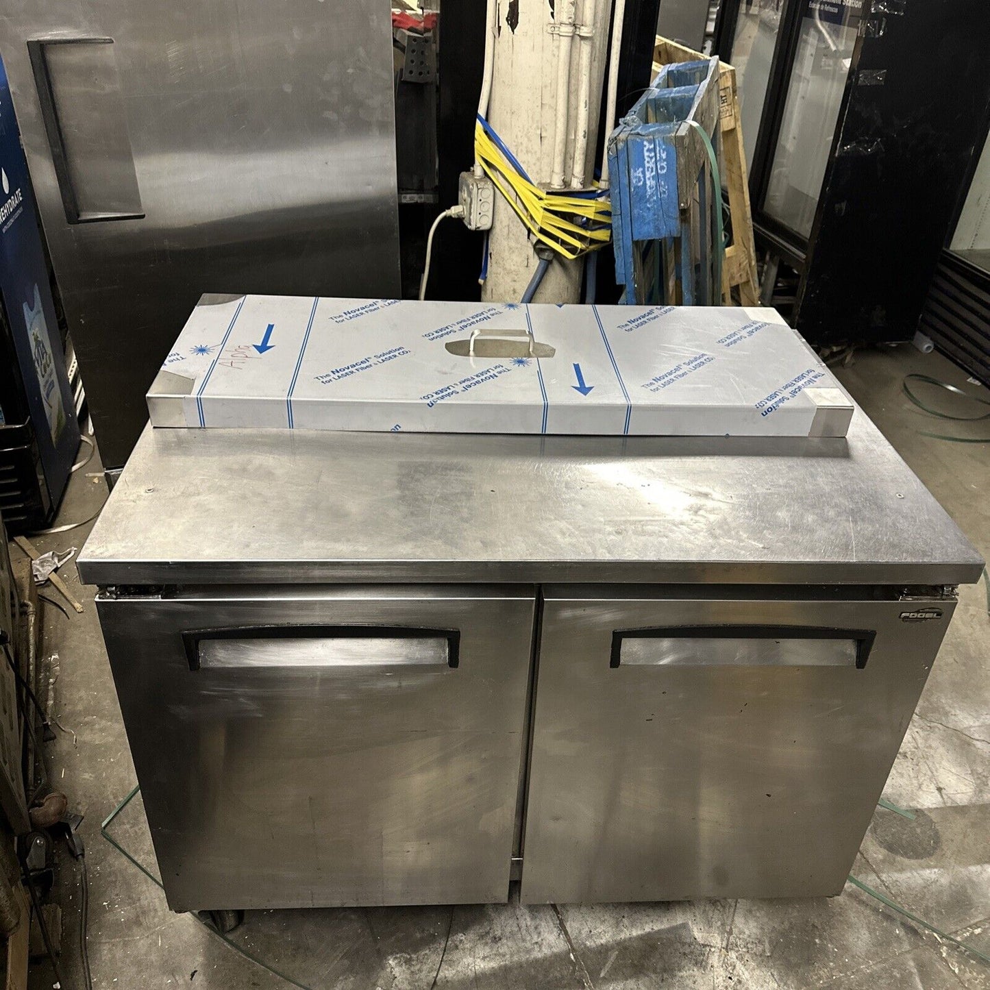 FOGEL FLP-45-12 45” USED COMMERCIAL REFRIGERATED PREP TABLE PREP STATION