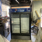 QBD CD45 2 GLASS SLIDING DOOR REFRIGERATOR PEPSI MERCHANDISER USED